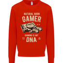 Natural Born Gamer Funny Gaming Mens Sweatshirt Jumper Bright Red