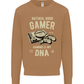 Natural Born Gamer Funny Gaming Mens Sweatshirt Jumper Caramel Latte