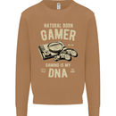 Natural Born Gamer Funny Gaming Mens Sweatshirt Jumper Caramel Latte