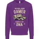 Natural Born Gamer Funny Gaming Mens Sweatshirt Jumper Purple