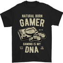Natural Born Gamer Funny Gaming Mens T-Shirt Cotton Gildan Black