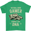 Natural Born Gamer Funny Gaming Mens T-Shirt Cotton Gildan Irish Green