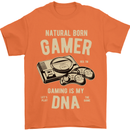 Natural Born Gamer Funny Gaming Mens T-Shirt Cotton Gildan Orange