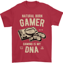Natural Born Gamer Funny Gaming Mens T-Shirt Cotton Gildan Red