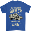 Natural Born Gamer Funny Gaming Mens T-Shirt Cotton Gildan Royal Blue
