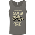 Natural Born Gamer Funny Gaming Mens Vest Tank Top Charcoal