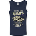 Natural Born Gamer Funny Gaming Mens Vest Tank Top Navy Blue