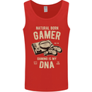 Natural Born Gamer Funny Gaming Mens Vest Tank Top Red