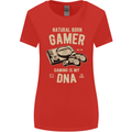 Natural Born Gamer Funny Gaming Womens Wider Cut T-Shirt Red