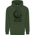 Nature Is My Religion Halloween Witch Childrens Kids Hoodie Forest Green