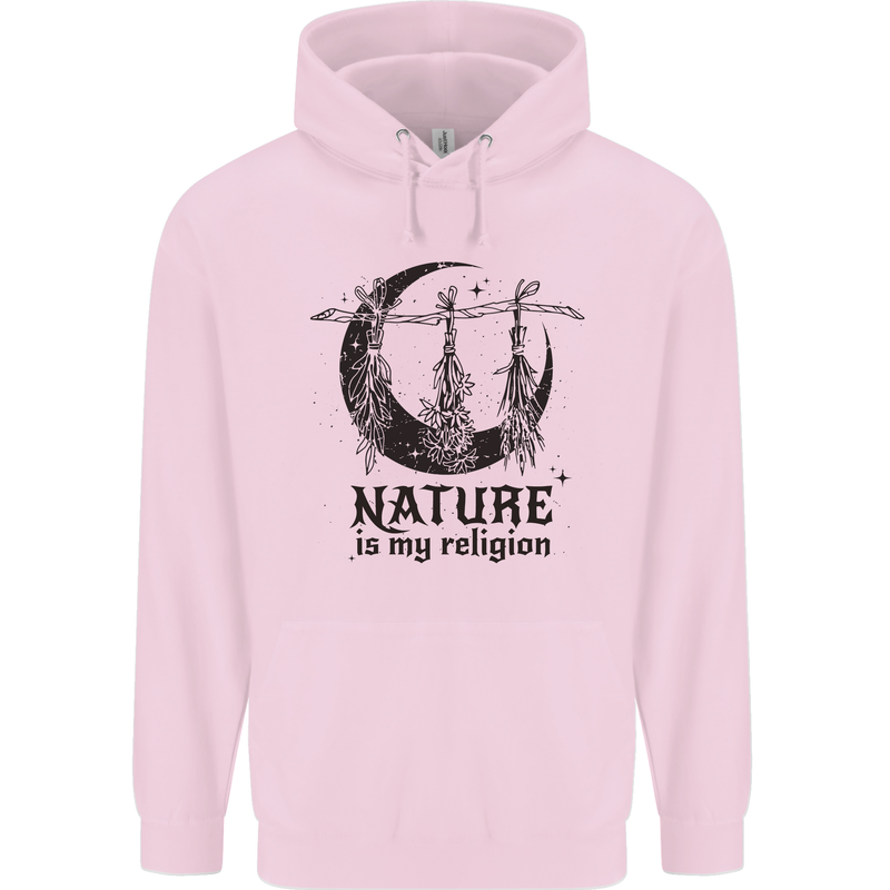 Nature Is My Religion Halloween Witch Childrens Kids Hoodie Light Pink