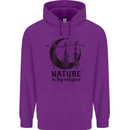 Nature Is My Religion Halloween Witch Childrens Kids Hoodie Purple