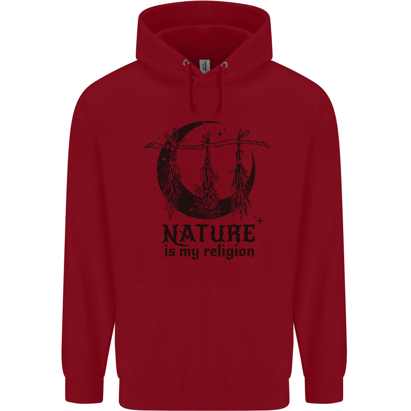 Nature Is My Religion Halloween Witch Childrens Kids Hoodie Red