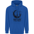 Nature Is My Religion Halloween Witch Childrens Kids Hoodie Royal Blue