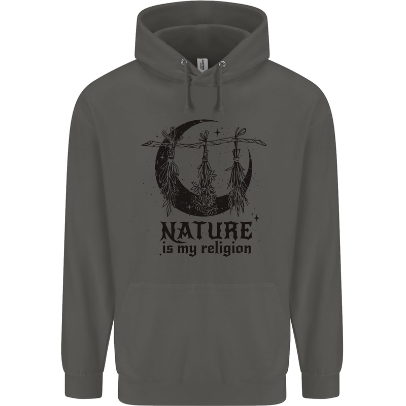 Nature Is My Religion Halloween Witch Childrens Kids Hoodie Storm Grey