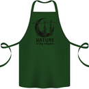 Nature Is My Religion Halloween Witch Cotton Apron 100% Organic Forest Green