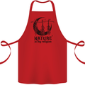 Nature Is My Religion Halloween Witch Cotton Apron 100% Organic Red
