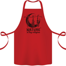 Nature Is My Religion Halloween Witch Cotton Apron 100% Organic Red