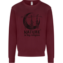 Nature Is My Religion Halloween Witch Kids Sweatshirt Jumper Maroon