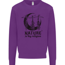 Nature Is My Religion Halloween Witch Kids Sweatshirt Jumper Purple