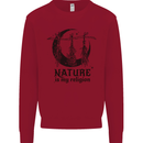 Nature Is My Religion Halloween Witch Kids Sweatshirt Jumper Red