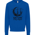 Nature Is My Religion Halloween Witch Kids Sweatshirt Jumper Royal Blue
