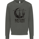 Nature Is My Religion Halloween Witch Kids Sweatshirt Jumper Storm Grey