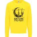Nature Is My Religion Halloween Witch Kids Sweatshirt Jumper Yellow