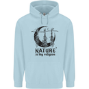 Nature Is My Religion Halloween Witch Mens 80% Cotton Hoodie Light Blue