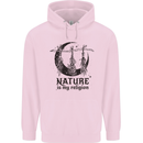 Nature Is My Religion Halloween Witch Mens 80% Cotton Hoodie Light Pink
