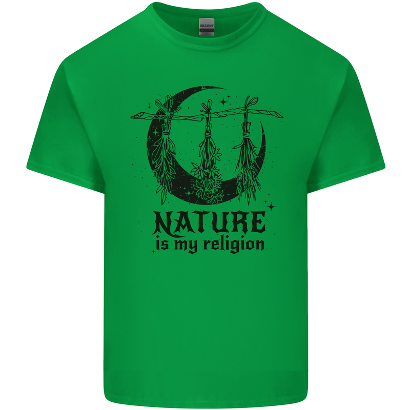 Nature Is My Religion Halloween Witch Mens Cotton T-Shirt Tee Top Irish Green