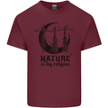 Nature Is My Religion Halloween Witch Mens Cotton T-Shirt Tee Top Maroon