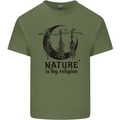 Nature Is My Religion Halloween Witch Mens Cotton T-Shirt Tee Top Military Green