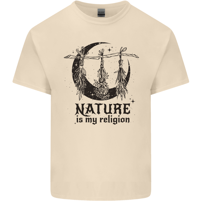 Nature Is My Religion Halloween Witch Mens Cotton T-Shirt Tee Top Natural