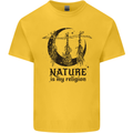 Nature Is My Religion Halloween Witch Mens Cotton T-Shirt Tee Top Yellow