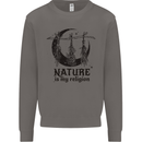 Nature Is My Religion Halloween Witch Mens Sweatshirt Jumper Charcoal