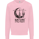 Nature Is My Religion Halloween Witch Mens Sweatshirt Jumper Light Pink