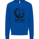 Nature Is My Religion Halloween Witch Mens Sweatshirt Jumper Royal Blue