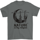 Nature Is My Religion Halloween Witch Mens T-Shirt Cotton Gildan Charcoal