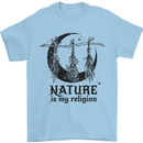 Nature Is My Religion Halloween Witch Mens T-Shirt Cotton Gildan Light Blue