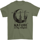 Nature Is My Religion Halloween Witch Mens T-Shirt Cotton Gildan Military Green