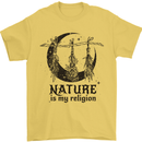 Nature Is My Religion Halloween Witch Mens T-Shirt Cotton Gildan Yellow