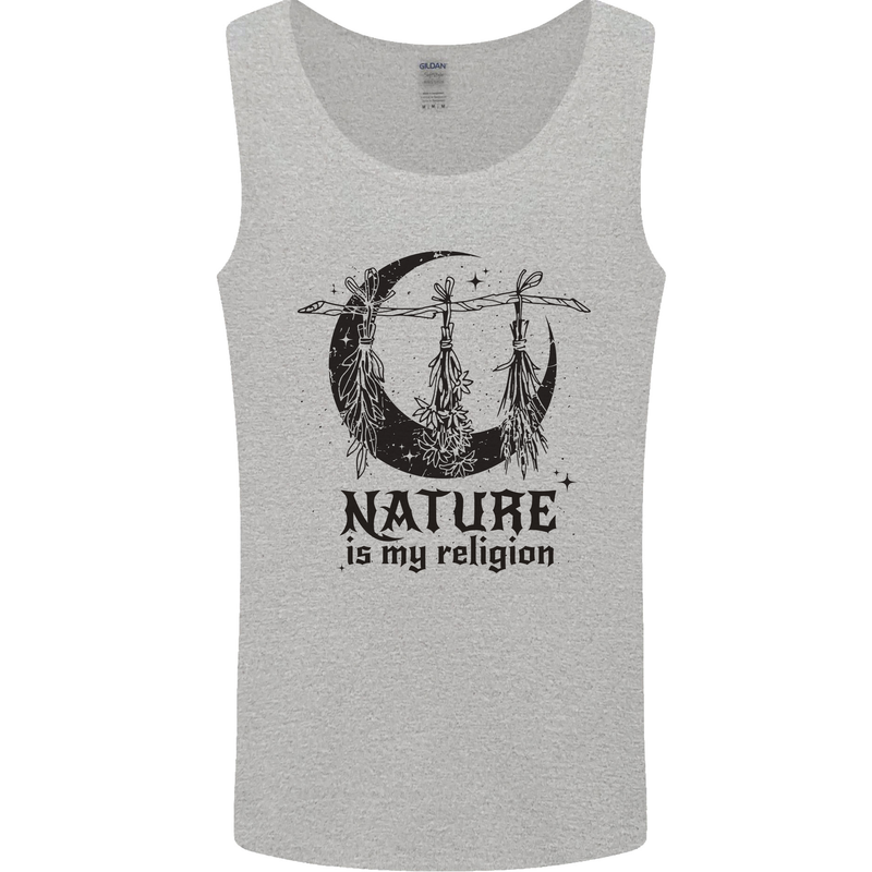 Nature Is My Religion Halloween Witch Mens Vest Tank Top Sports Grey