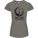 Nature Is My Religion Halloween Witch Womens Petite Cut T-Shirt Charcoal
