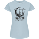 Nature Is My Religion Halloween Witch Womens Petite Cut T-Shirt Light Blue