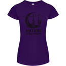 Nature Is My Religion Halloween Witch Womens Petite Cut T-Shirt Purple
