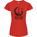 Nature Is My Religion Halloween Witch Womens Petite Cut T-Shirt Red