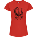 Nature Is My Religion Halloween Witch Womens Petite Cut T-Shirt Red