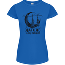 Nature Is My Religion Halloween Witch Womens Petite Cut T-Shirt Royal Blue