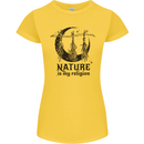 Nature Is My Religion Halloween Witch Womens Petite Cut T-Shirt Yellow